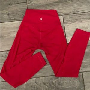 red lululemon leggings